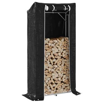 vidaXL Haardhoutrek met regenhoes 100x40x200 cm, Verzenden