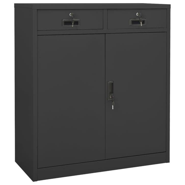 vidaXL Kantoorkast 90x40x102 cm staal antracietkleurig, Huis en Inrichting, Kasten | Overige, Nieuw, Verzenden