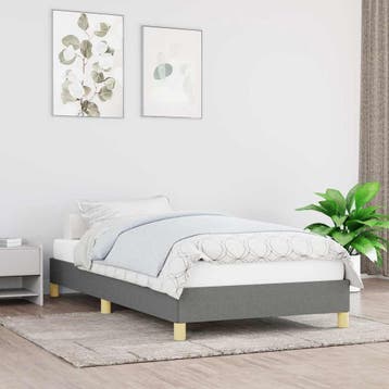 vidaXL Bedframe zonder matras 90x190 cm stof donkergrijs, Verzenden