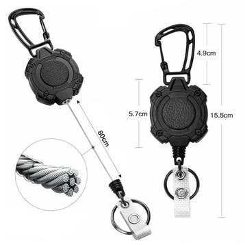 Fako Bijoux - 2x Robuuste Uittrekbare Sleutelhanger Met, Verzenden, Nieuw