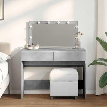 vidaXL Kaptafel met LED-verlichting 100x40x120 cm betongrijs, Verzenden