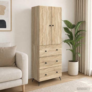 vidaXL Kast Set 2 st 66 x 34,5 x 90 cm Bewerkt hout Sonoma, Verzenden