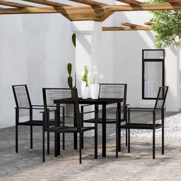 vidaXL 5-delige Tuinset zwart, Verzenden, Nieuw, Tuinset