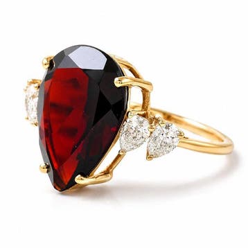 Zonder minimumprijs - Ring - 14 karaat Geel goud - 5.85ct., Handtassen en Accessoires, Ringen, Nieuw