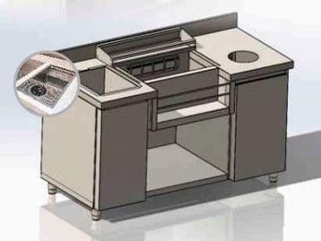 Bar-/Cocktailstation | RVS | Onderbar | Spoelbak +, Verzenden, Nieuw in verpakking