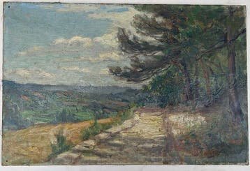 Étienne Mein (1865-1938) - Paysage côtier sous un ciel, Antiek en Kunst