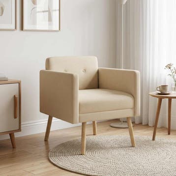 vidaXL Accentstoel Crèmekleurig Stof, Huis en Inrichting, Verzenden, Nieuw