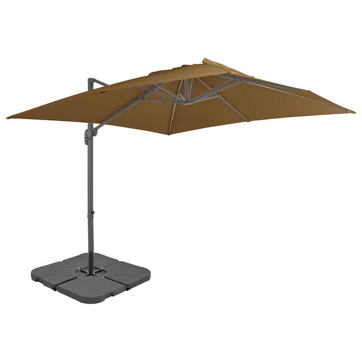 vidaXL Parasol met draagbare voet taupe, Jardin & Terrasse, Parasols, Envoi