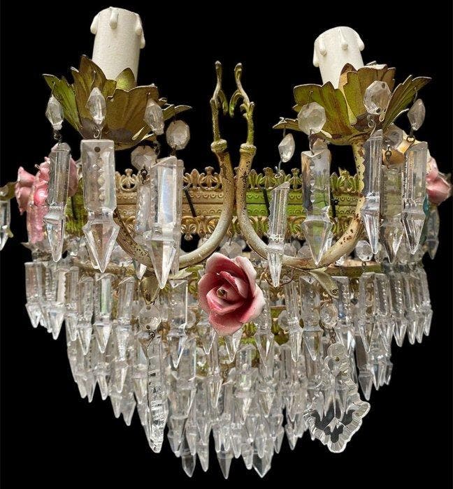 Kroonluchter - Elegante antieke kroonluchter met zes lichten, Antiek en Kunst, Curiosa en Brocante