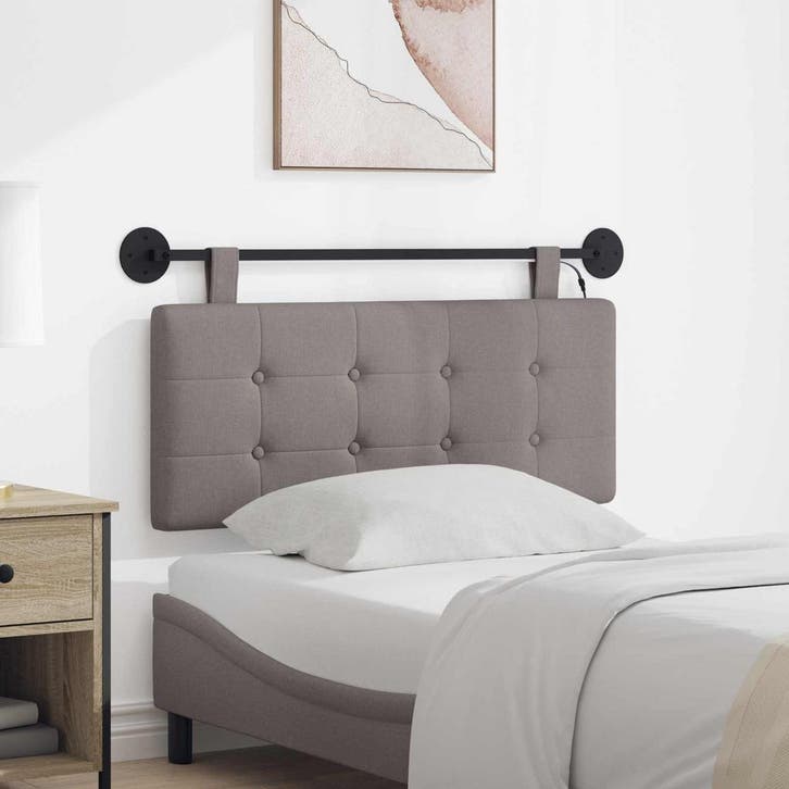 vidaXL Hangend hoofdbord Met LED-verlichting Taupe Stof, Maison & Meubles, Chambre à coucher | Lits, Envoi