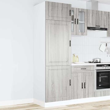 vidaXL Keukenkast Porto bewerkt hout grijs sonoma eiken, Verzenden, Nieuw