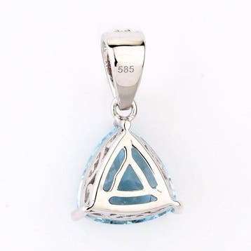 Hanger - 14 karaat Witgoud - 3.15ct. tw. Aquamarijn -