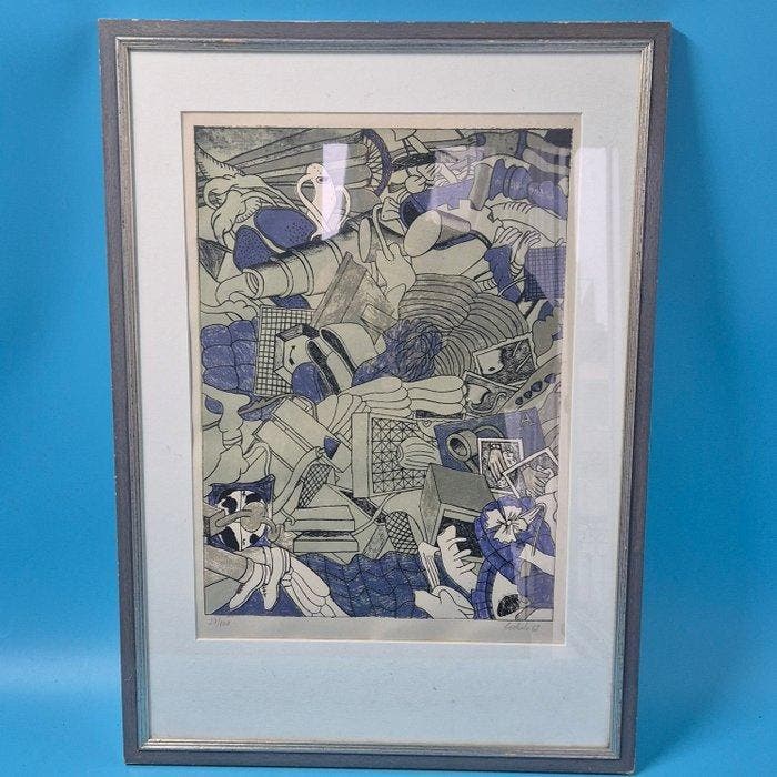 René Bertholo (1935-2005) - Komposition mit fliegenden, Antiek en Kunst, Antiek | Overige Antiek