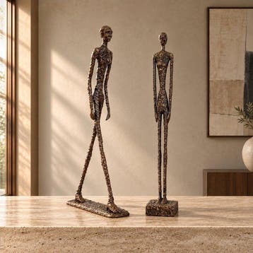 Beeldje - Figurative People in bronze (2) - Brons