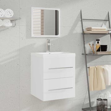 vidaXL Badkamerkast met spiegel 41x38,5x48 cm wit, Verzenden, Nieuw