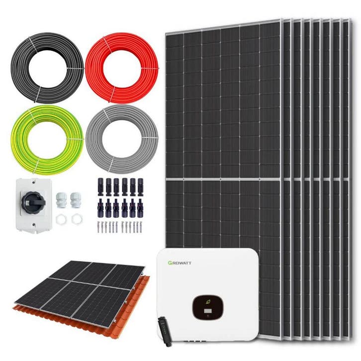 Zonnepanelen pakket voor schuindak - 4.5 kW - 8x 560, Doe-het-zelf en Bouw, Zonnepanelen en Toebehoren, Ophalen of Verzenden