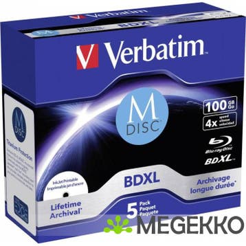 Verbatim BD-R Blu-Ray 100GB 4x 5st. MDISC, Verzenden, Nieuw in verpakking