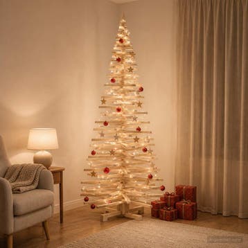 vidaXL Houten kerstboom KOTKA 210 cm Massief grenenhout, Diversen, Verzenden, Nieuw