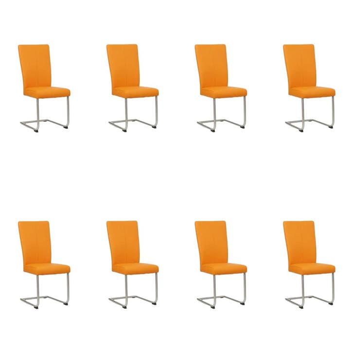Set van 8 Leren eetkamerstoelen Dry - Toledo Mandarin, Maison & Meubles, Chaises, Enlèvement ou Envoi