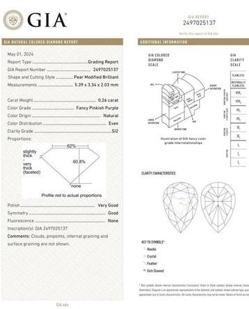 1 pcs Diamant (Couleur naturelle) - 0.26 ct - Poire - Fancy, Nieuw