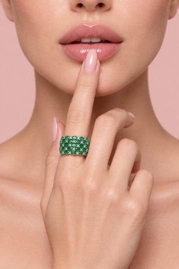 Zonder minimumprijs - Ring 925 zilver - verguld - bezet met