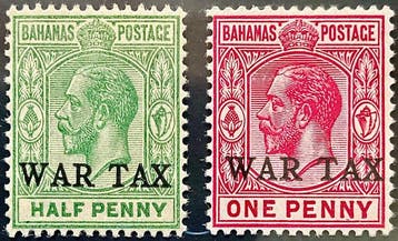 Britse Gemenebest 1883/1918 - Bahamas oorlogstax, compleet