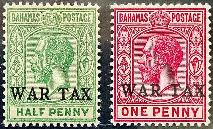 Britse Gemenebest 1883/1918 - Bahamas oorlogstax, compleet, Postzegels en Munten, Postzegels | Europa | UK