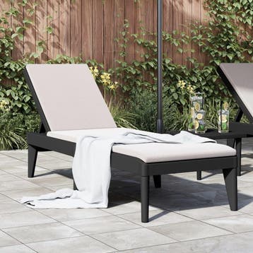 vidaXL Ligbed 186x60x29 cm polypropeen antracietkleurig, Verzenden, Nieuw