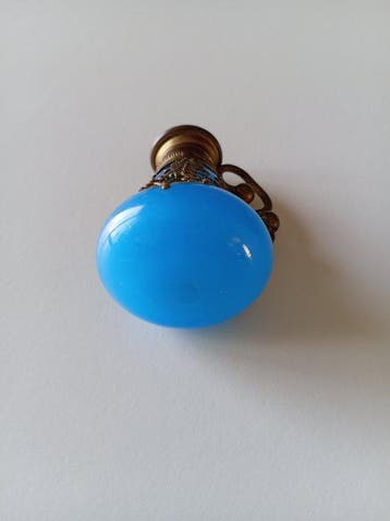 Parfumfles - Palais-Royal in Parijs. - blauw opaalglas, Antiek en Kunst