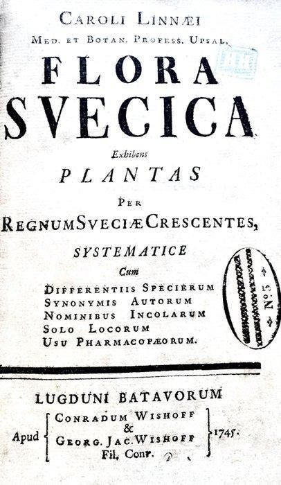Carl Linnaeus - Flora Svecica - 1745, Antiek en Kunst, Antiek | Boeken en Manuscripten