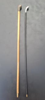 Canne de marche (2) - Bois / Argenté.