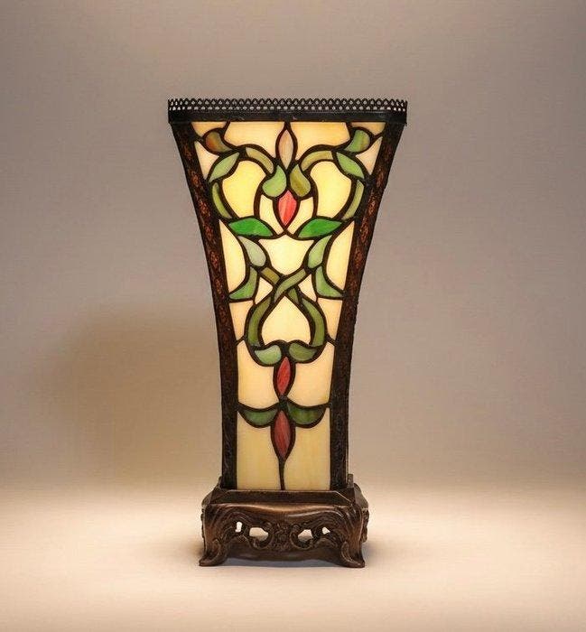 Lampe de table - Tiffany de style Art nouveau - Verre,, Antiek en Kunst, Curiosa en Brocante