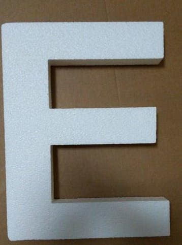 Alfabet Styropor Piepschuim letter E Smaller lettertype, Nieuw