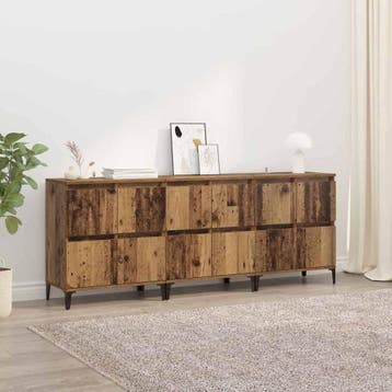 vidaXL Dressoirs 3 st Oud Hout 60 x 35 x 70 cm Bewerkt hout, Huis en Inrichting, Verzenden, Nieuw