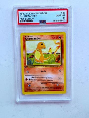 Pokémon - 1 Graded card - Charmander #46 First edition - PSA, Nieuw