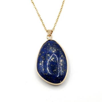 Natuurlijke lapis lazuli - Ketting met hanger - Wijsheid
