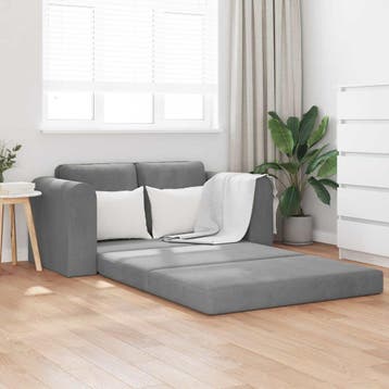 vidaXL Slaapbank / zetel 60cm Donkergrijs Fluweel, Verzenden