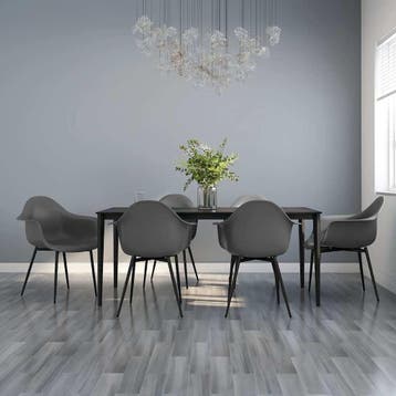 vidaXL Eetkamerstoelen 6 st PP grijs, Verzenden, Nieuw