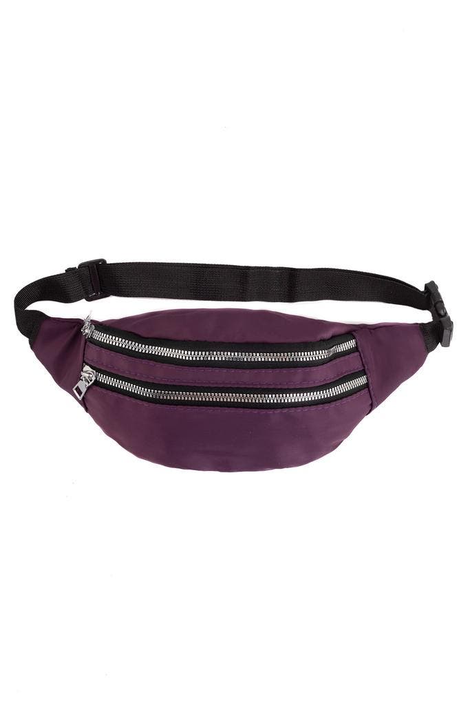 KIMU® Heuptas Aubergine Paars 2 Ritsen Fanny Pack met Twee V, Bijoux, Sacs & Beauté, Sacs | Sacs Femme, Enlèvement ou Envoi