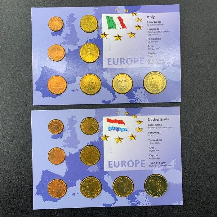 Europa. Series 1 Cent - 2 Euro 1999/2002 (8 series) (Zonder, Postzegels en Munten, Munten | Europa | Niet-Euromunten