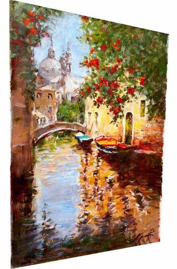 Mikhail Kraiev (1957) - Venise en Fleurs dEté – Reflets sur