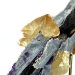 Hoogwaardig stuk goudkleurige calciet op Domomite-matrix,, Verzamelen, Mineralen en Fossielen