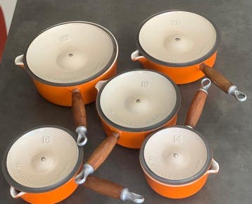 Le Creuset - Kookpottenset (5) - bron, Hout, Bakeliet - Met