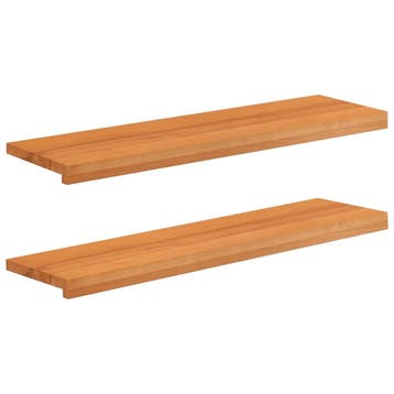 vidaXL Trapmatten 2 st Licht Bruin 90 x 25 x 2 cm Massief, Verzenden, Nieuw