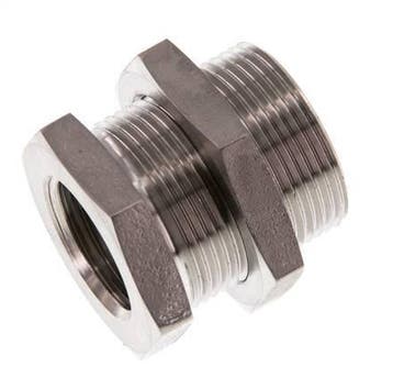 G 1/2 x M28x1.5 F/M Raccord à cloison en acier inoxydable, Verzenden