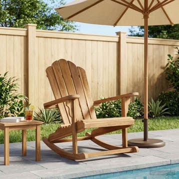 vidaXL Tuin Adirondack Schommelstoel Naturel Massief, Verzenden, Nieuw