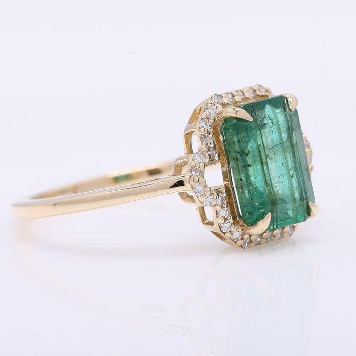 Zonder minimumprijs - Ring - 14 karaat Geel goud - 1.96ct., Handtassen en Accessoires, Ringen
