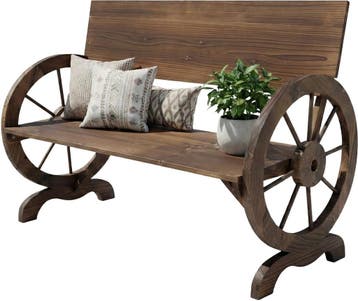 Tuinbank - wieldesign / wagenwiel - 114 cm breed - tot 150, Verzenden, Nieuw
