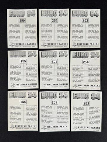 1984 Panini #250/258 Euro 84 - Scotland, URSS, Sweden, Collections