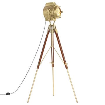 vidaXL Vloerlamp driepoot 193 cm massief mangohout, Verzenden